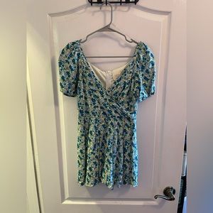 Blue Floral Romper (shorts)